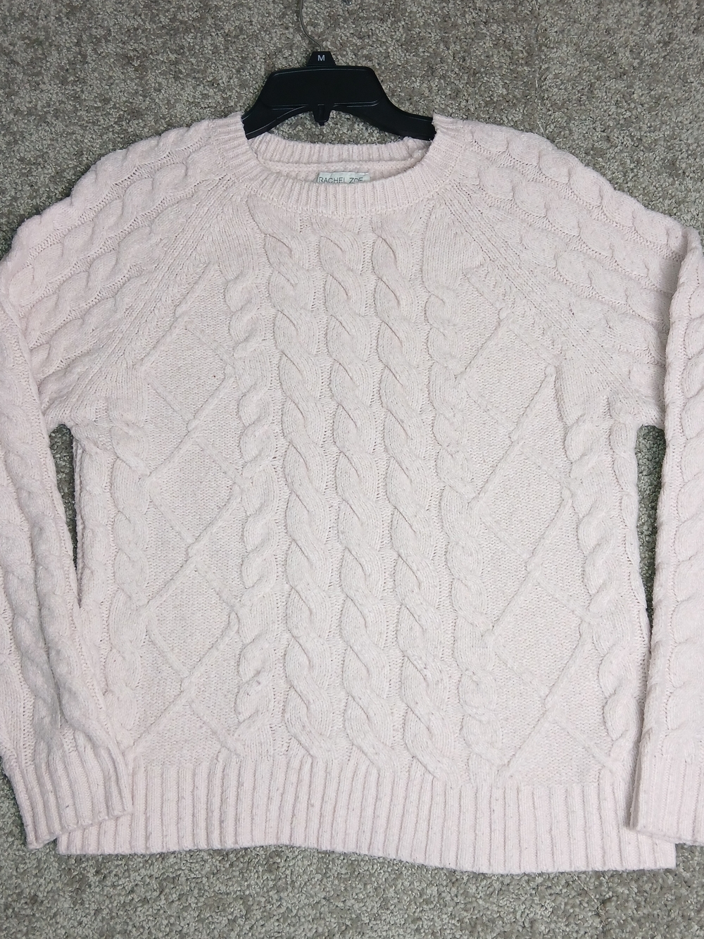 Rachel Zoe Pale Pink Cable Knit Pullover for Women - Light Pink -‎ Medium